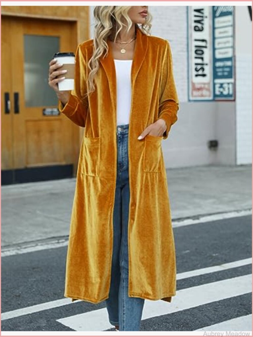 Long Velvet Cardigan Jacket Casual Open Front Maxi Blazer Duster Outwear - Picture 2 of 7